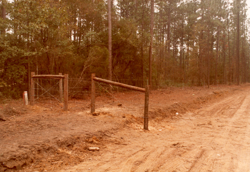 another view of the where a gate will later be placed at the new land